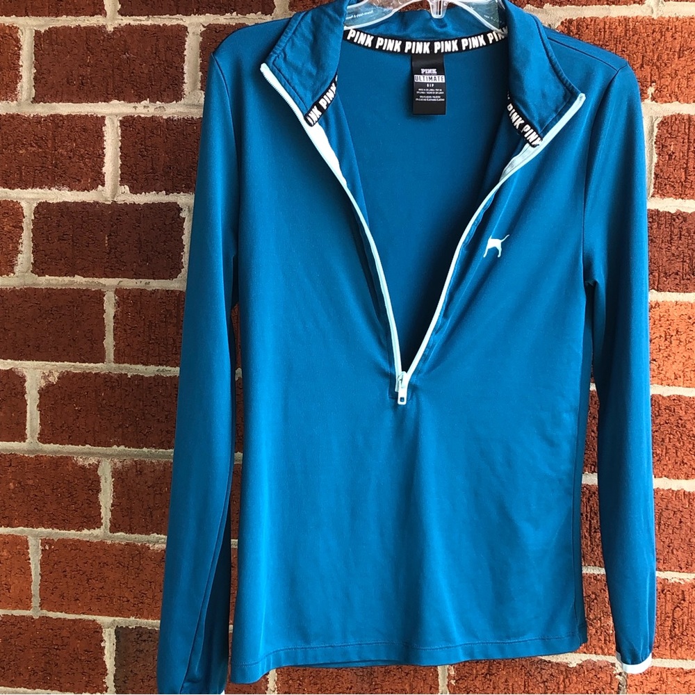 PINK V.S. Long Sleeve Quarter Zip Up Blue Size S —#052 - Picture 6 of 9